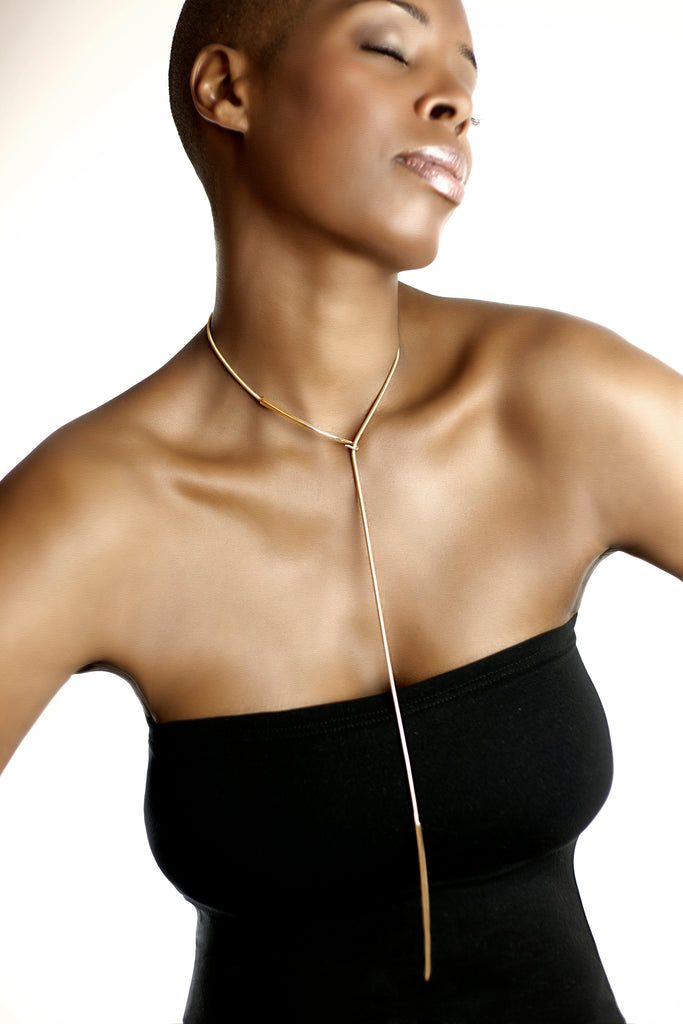 18k Mesh Pole Necklace