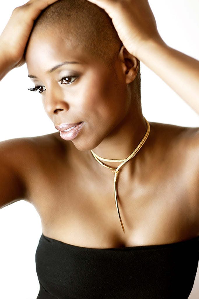 18k Mesh Pole Necklace